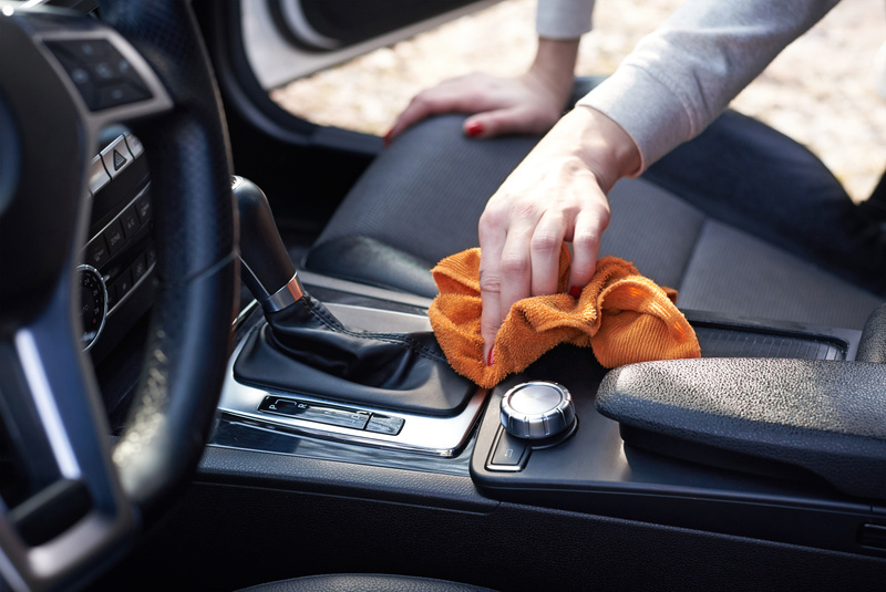 Cleaning Car Interior with Microfiber
